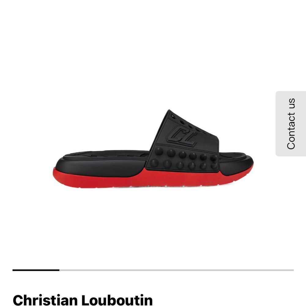 Christian Louboutin Men's Black and Red Sandals